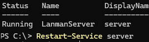 restart LanManServer service