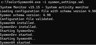 Sysmon64.exe install driver and service to detect vbscript usage