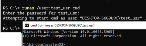 using runas user with no password