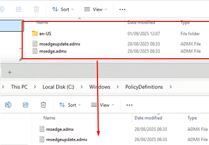 Copy Edge ADMX files to PolicyDefinitions