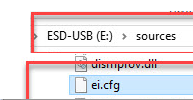 Create an ei.cfg file on the installation USB stick.