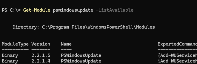 Get-Module -ListAvailable - list the module verions