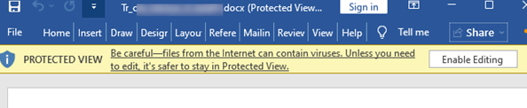 Protected View mode in Microsoft Office