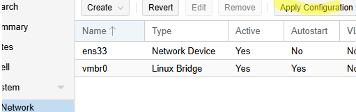 Proxmox - Apply Configuration