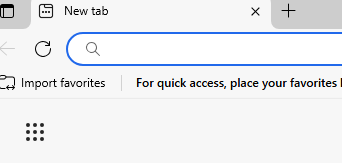 Start with an empty new tab, then open Edge for the first time.