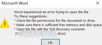The user can't open Excel or Word files that have been downloaded