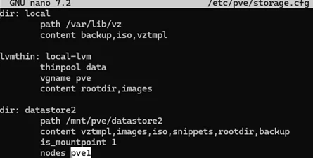 Update hostnames in /etc/pve/storage.cfg