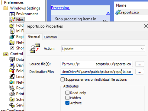 Copy ICO file to computers via GPO
