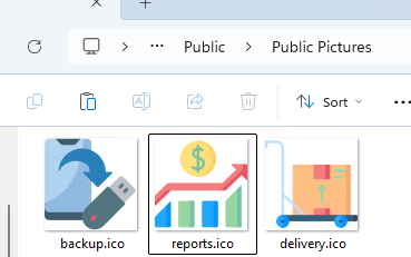 Copy ICO files to public%\pictures directory