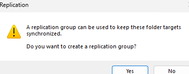 Create a DFS replication group