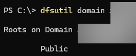 dfsutil domain - list DFS root in domain
