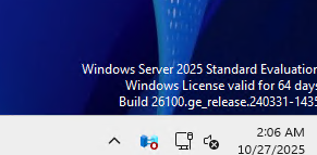 Evaluation license watermark on Windows Server Desktop