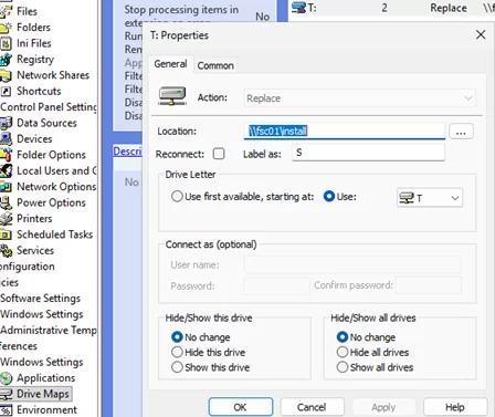 GPO: map a shared folder