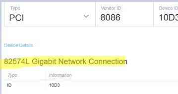 Identify network adapter model by ID