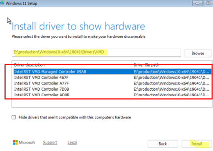 Load Intel RST driver during Windows 11 setup