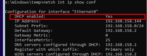 view network settings in WinPE