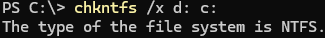 chkntfs /x - disable disk check