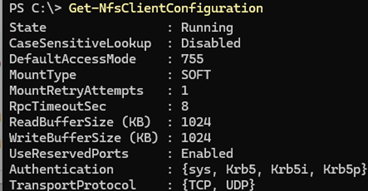 Get-NfsClientConfiguration