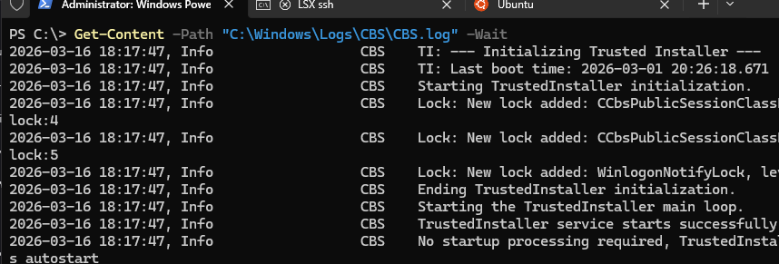 List log file and show new entries added using Get-Content PowerShell cmdlet with -Wait option