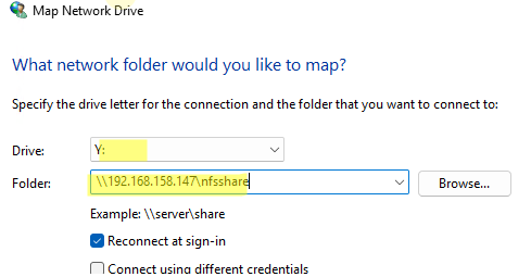 Mount NFS share via File Explorer GUI