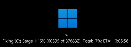 Windows: auto disk checking on startup