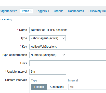 Add custom Zabbix metric for a Windows host