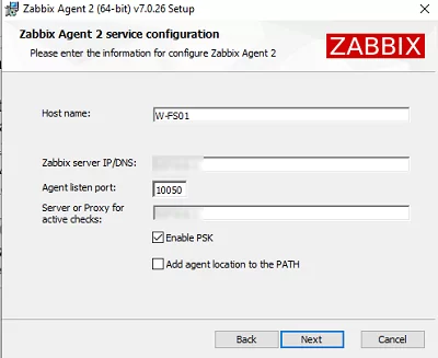 Configure Zabbix Agent 2 on Windows
