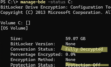 Disable BitLocker drive encryption