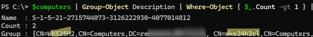 Find machines with duplicate SID in Active Directory using PowerShell