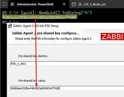 Generate and apply a PSK key to encrypt Zabbix agent traffic