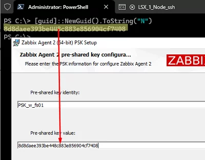 Generate and apply a PSK key to encrypt Zabbix agent traffic