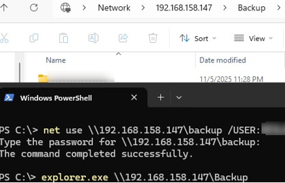 net use command with a different username