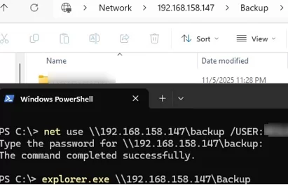 net use command with a different username