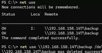 net use delete mapped network drive