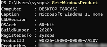 Extract Windows product key using a PowerShell script