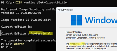 winver - check current Windows edition