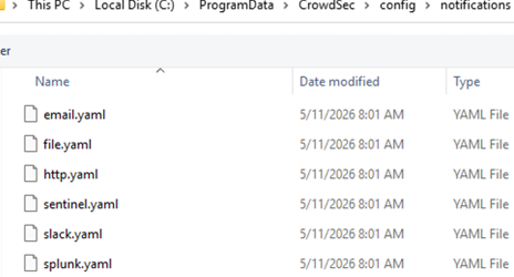 configure CrowdSec notification