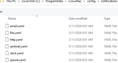 configure CrowdSec notification