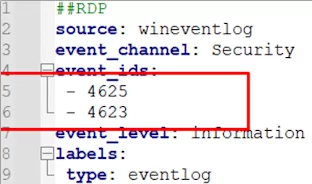 CrowdSec RDP bruteforce detection settings in acquis.yaml