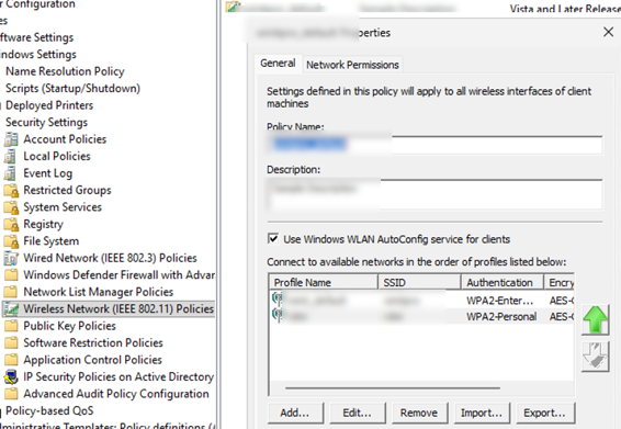 GPO: deploy Wireless Network (IEEE 802.11) Policies