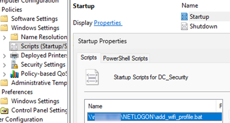 Startup script to import wi-fi (wlan) profiles to domain computers via GPO