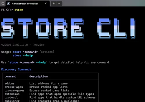 Store CLI, command-line tool in Windows 11