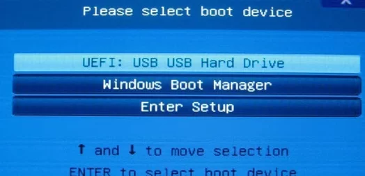 Boot from UEFI device from USB