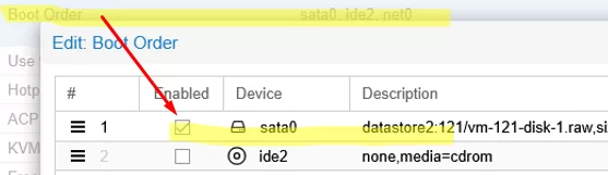 Change VM boot order