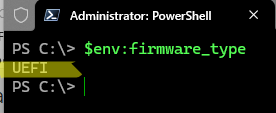 Check Win firmware: UEFI or BIOS