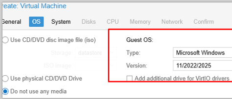 Create new Windows VM on Proxmox