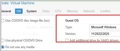 Create new Windows VM on Proxmox