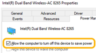Disable power saving feature in the network adapter settings - checkbox " Allow the computer to turn off this device to save power"