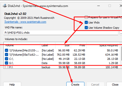 Disk2VHD - convert a physical hard drive into a Virtual Hard Disk (VHD) file