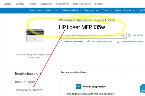 Download the printer driver from the vendor's website